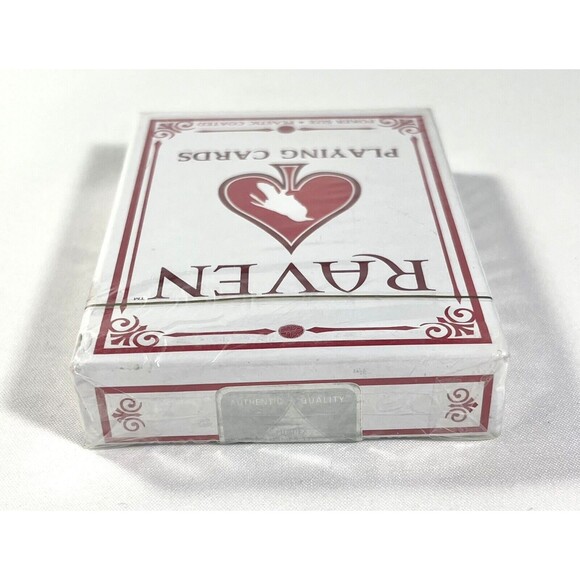 Vintage Raven Poker Size Jumbo Index Playing Cards Deck Red/White Sealed - Picture 5 of 8